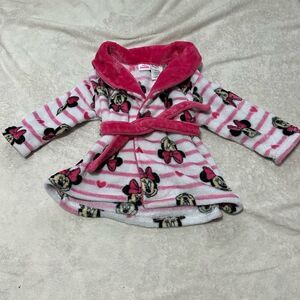 Disney Minnie Mouse Robe - pink & white - 2T